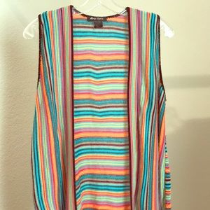 Colorful Sleeveless Cardigan